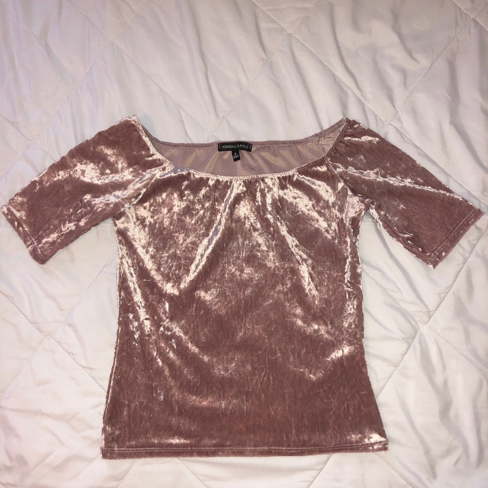 Velvet off the shoulder top